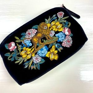 Stubbs & Wooton Velvet and Embroidered Pocket Bag